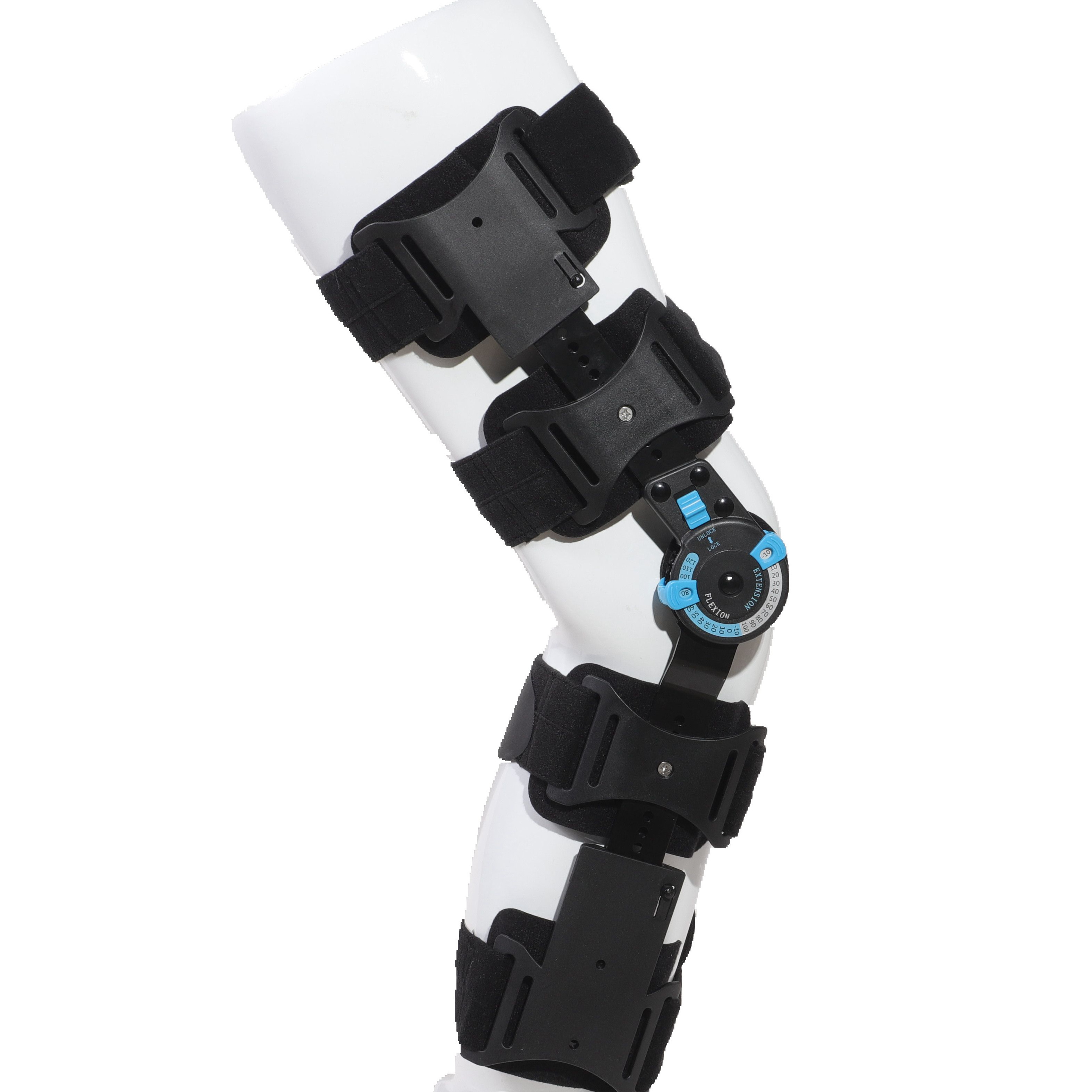 Knee brace for osteoarthritis Adjustable Knee Immobilizer with side Stabilizers of locking dials