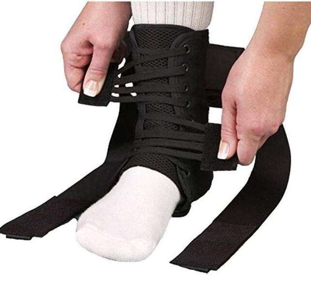 Adjustable Lace Up Protector ankle foot support orthosis brace for sprains Orthopedic ankle brace wraps