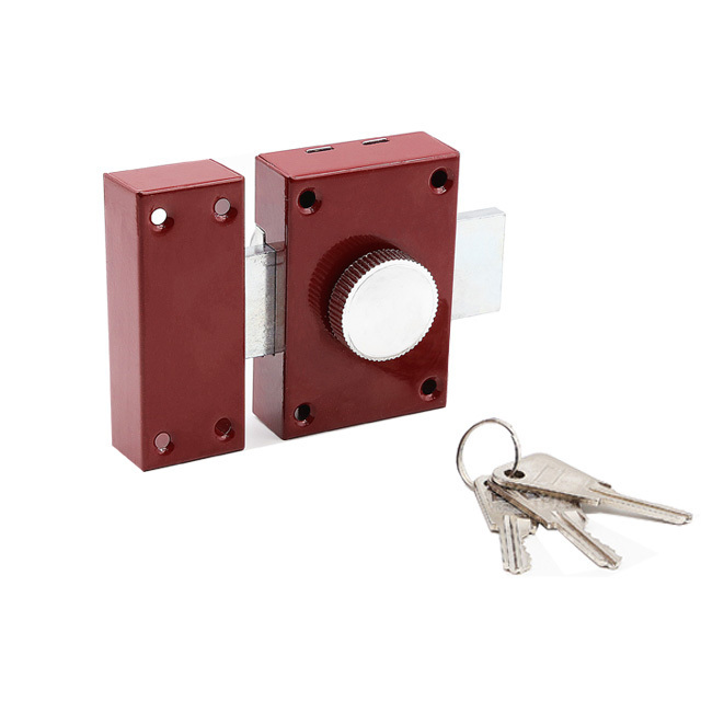 Hot Seller Button Rim Lock For Interior Door Mortise Gate Door Lock Double Cylinder Brass Fireproof Anti-theft Rim Lock