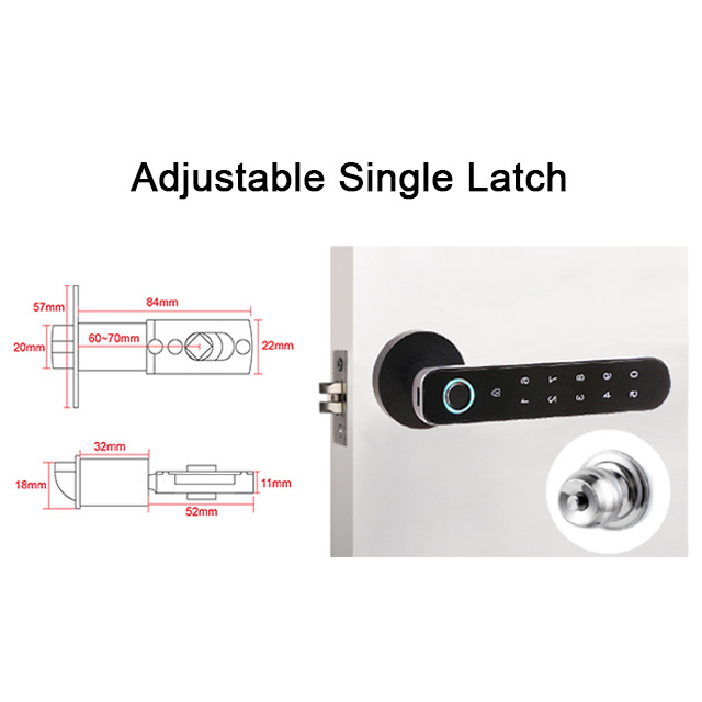 High Security Not Brand Mini Keyless Display TTlock APP Digital For Smart Lock Fingerprint Zinc Alloy Smart Door Handle Lock