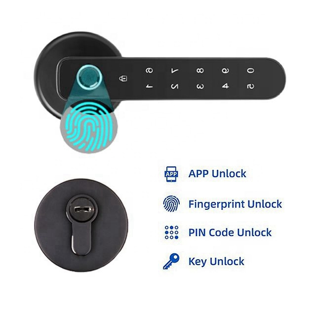 Deadbolt Locks Dead Bolt Security Door Fingerprint Electric App Key Locker Finger Print Single Latch Smart Lock