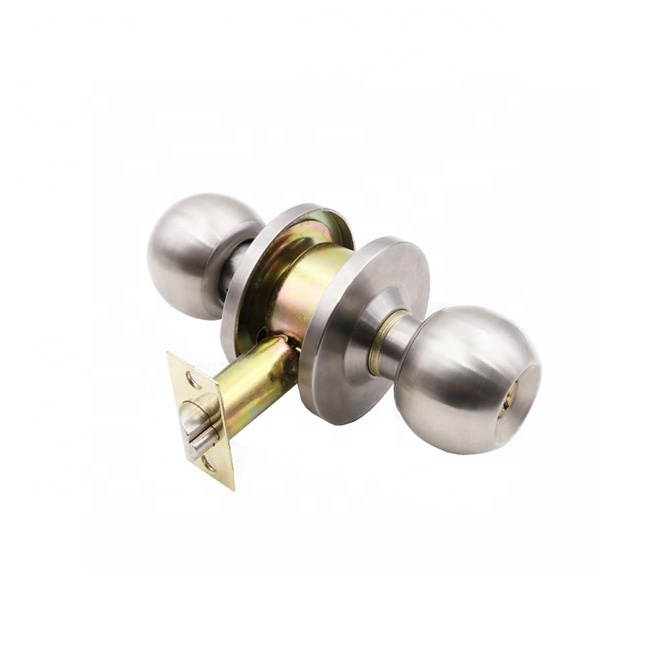 Residential Stainless Steel Double Entrance Cylindrical Tubular Deadbolt Door Knob Lock Handle Set