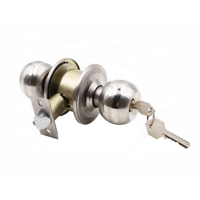 Residential Stainless Steel Double Entrance Cylindrical Tubular Deadbolt Door Knob Lock Handle Set