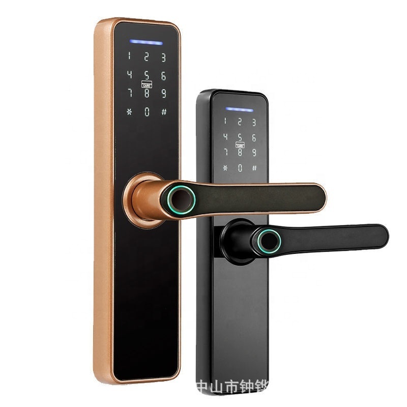 Card Keyless Fingerprint Mobile App TTlock Password Card Entry Smart Level Handle Lock