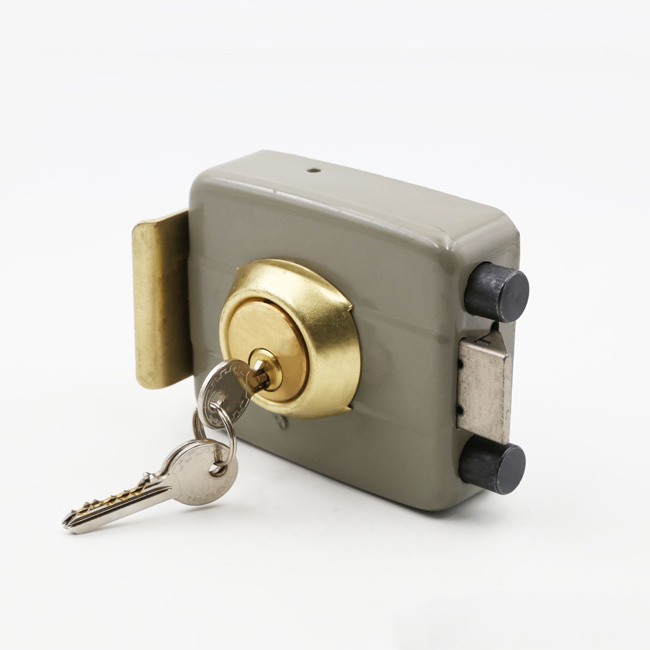 Hot Sale High Quality Rim Lock Dead Bolt Aluminum Brass Hook Rim Door Lock Double Side Full Brass Cylinder Gate Door Lock