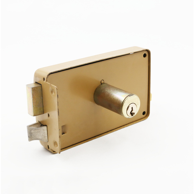 Door Rim Lock Long Rim Lock For Thicker Door Brass Lock Double Bolt Weatherproof Night Latch