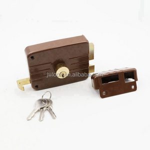 Full Brass Cylinder Iron Latch Lock Rim Lock With Key Jiangsu Manufacturer Front Gate Lock With Brass Iron Keys Surface Finish