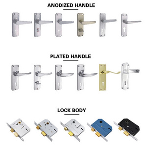 Zinc Alloy Interior Wooden Storm Doorset Handle And Latch Silent Knob Keyed Entry Auto Set Lever Handle Door Lock Set