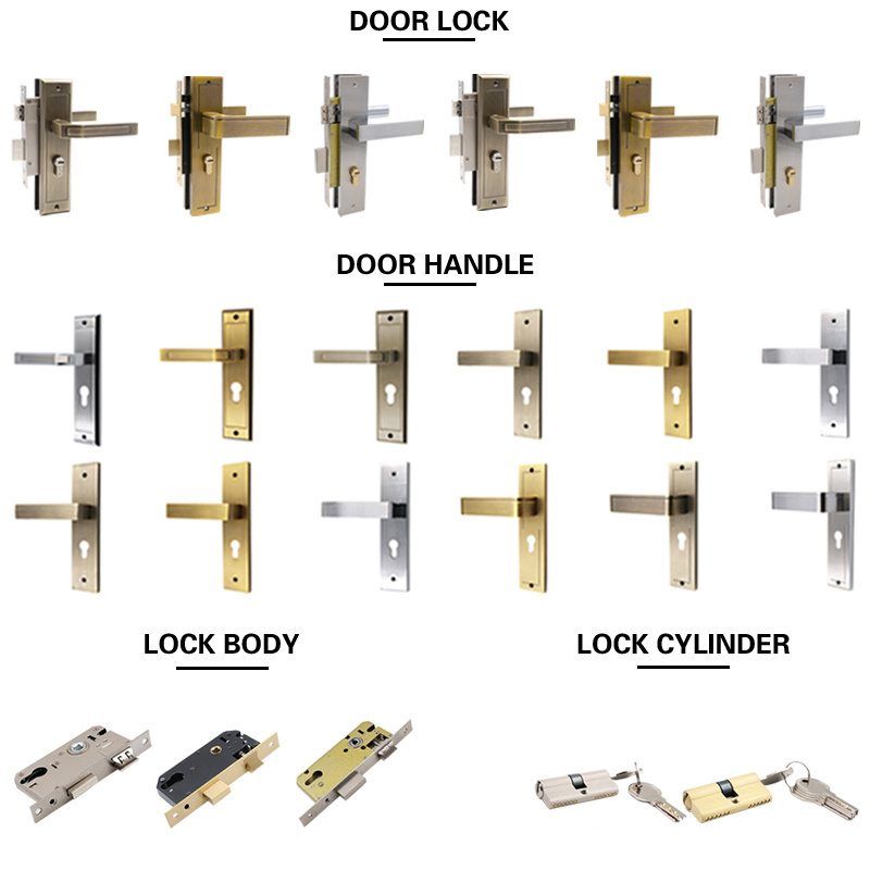 French Zinc Alloy Ordinary Mortise Door Lock For Fire Wooden Door Mortising Machine Lock Set