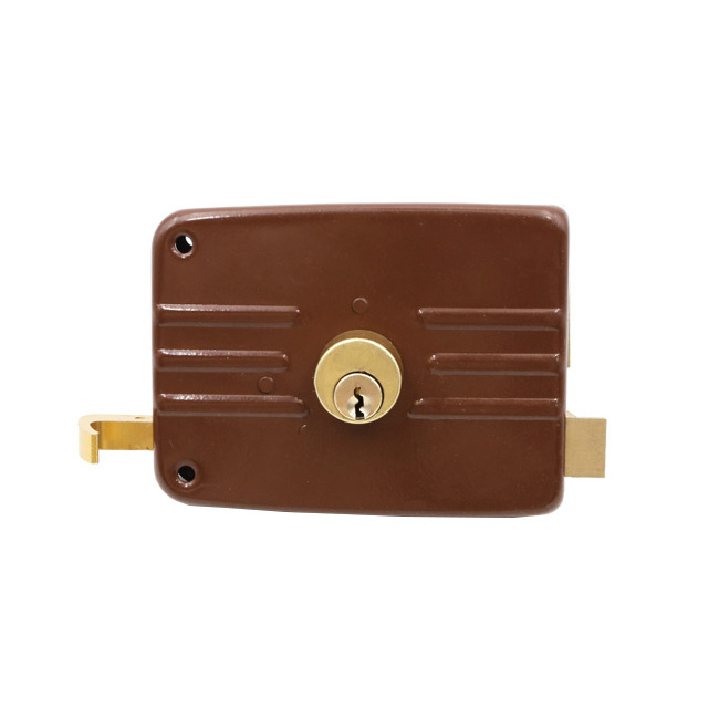 Bronze Heavy Duty Red Classical Full Brass Cylinder Door Lock Rim Lock Mortice Gate Lock Zinc Alloy Latch With Brass Key