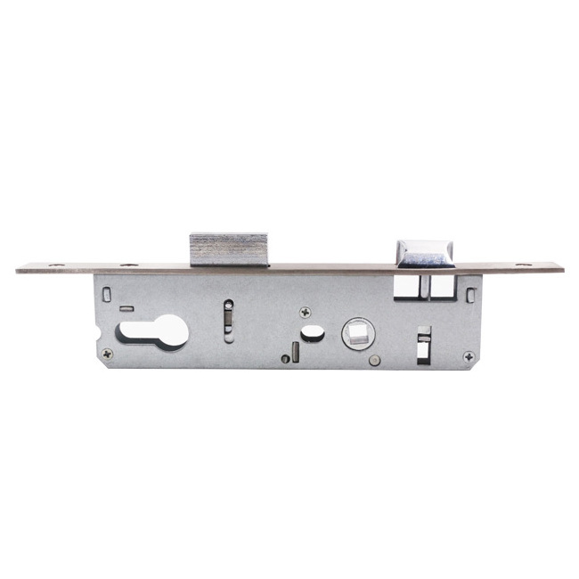 85mm Backset Narrow Stainless Steel Solid Latch Hotel Mortise Lock Body Short Lockbody With Cylinder Steel Chrome Face Plate