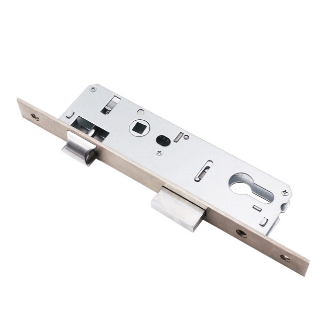 85mm Backset Narrow Stainless Steel Solid Latch Hotel Mortise Lock Body Short Lockbody With Cylinder Steel Chrome Face Plate