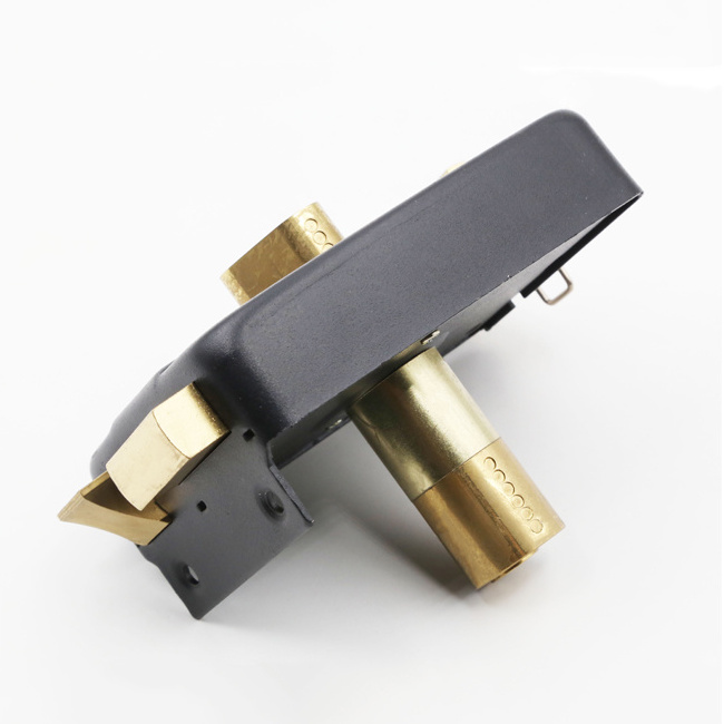 Full Brass Cylinder High Quality High Quality Universal Rim Lock 3 Key Lock Heavy Duty Mechanical Black Rim Gate Door Lock