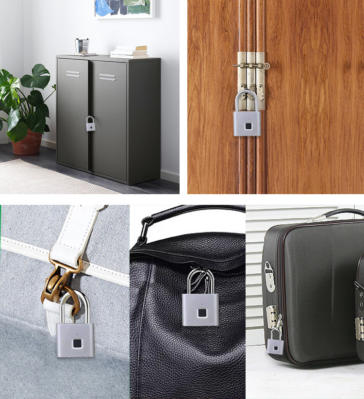 Waterproof Anti-theft Smart Padlock Manufacturers Security Alarm Padlock Tuya Fingerprint Padlock With Usb Charging Interface