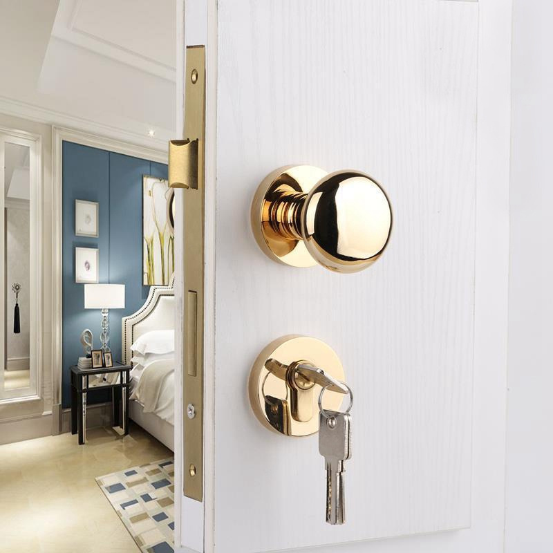 Grade 1/2/3 Residential Entrance Privacy Bathroom Bedroom Interior Doorknobs Safe Tubular Cylindrical Knob Zinc Alloy Door Lock