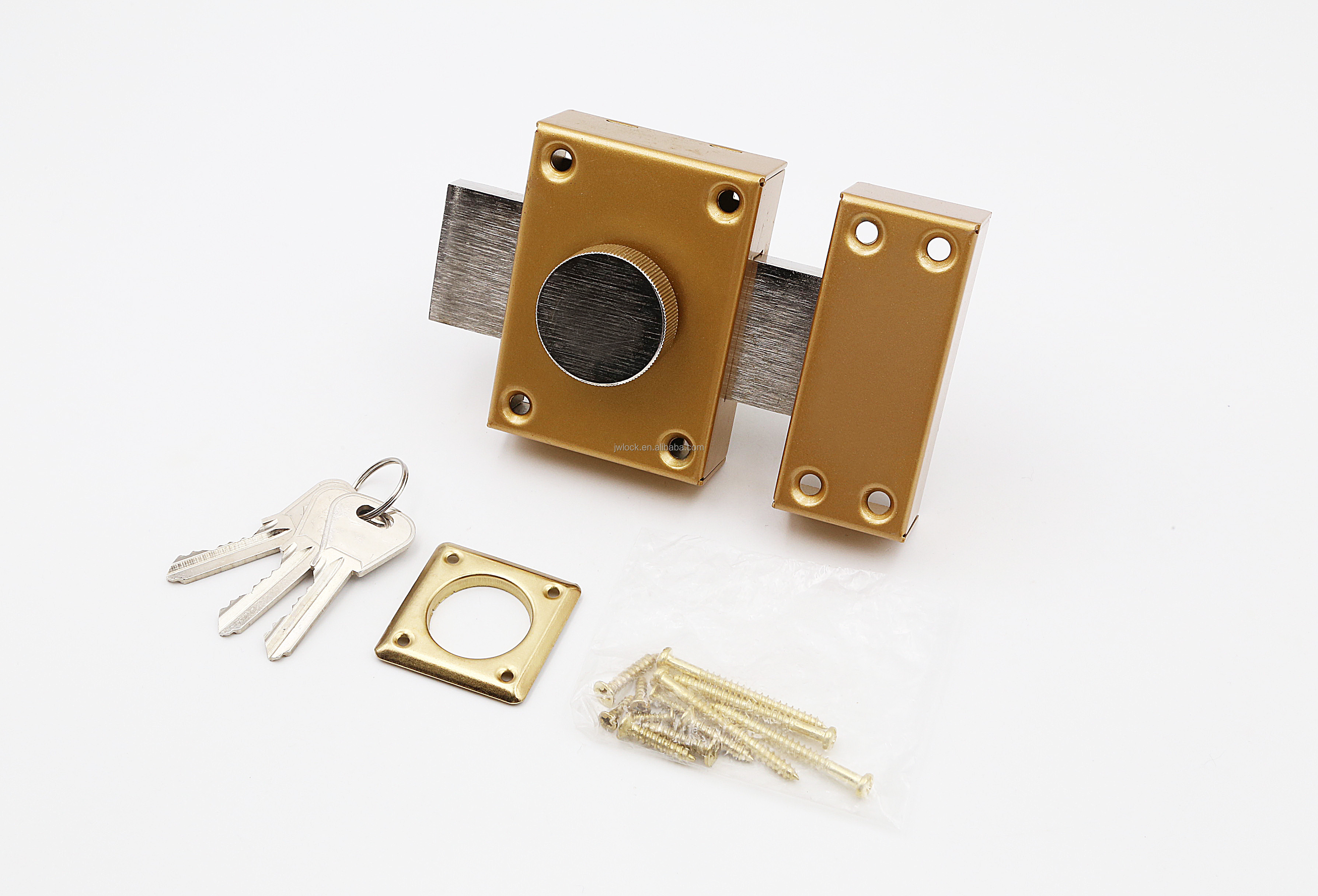 2023 Safety New Sale Hot Sale Anti-theft Double Sides Button Safety Lock Gold Brown 40 Mm Rim Door Lock Mortise Gate Lock