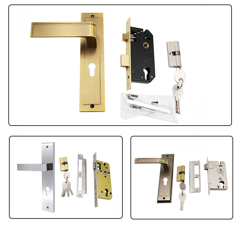 Modern Exterior Old Lock Security Handle Lock Set Key Mortise Latch  Storm Door