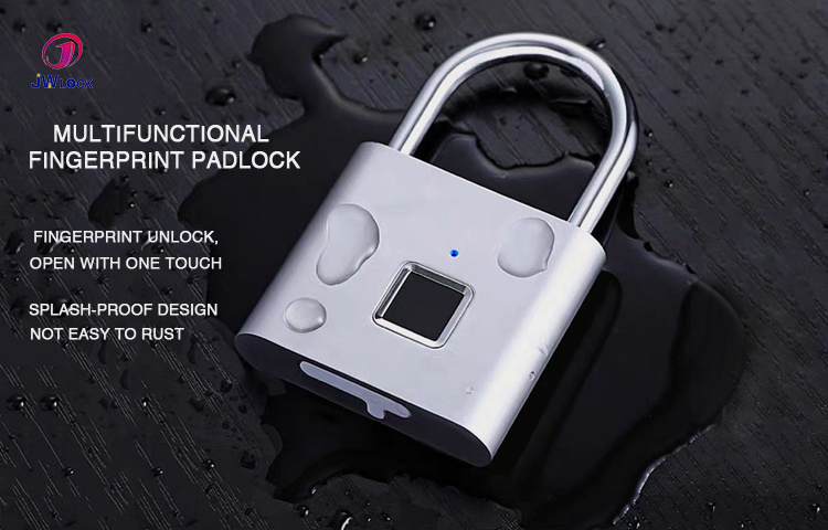 2024 New Smart Digital Alarm Fingerprint Pad Lock And Smart Biometric Fingerprint Padlock Smart Lock For Bag Drawer Cabinet