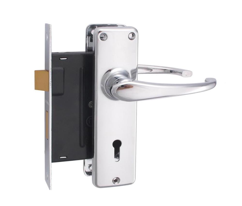 Modern Bathroom 2 Lever Handle Lock Double Iron Aluminum Latch 2 Lever Mortise Lockset Supplier Door Lever Handle Lock Set