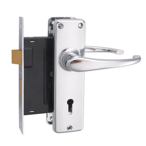 Modern Bathroom 2 Lever Handle Lock Double Iron Aluminum Latch 2 Lever Mortise Lockset Supplier Door Lever Handle Lock Set