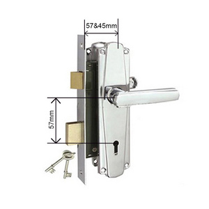 2024 Hot Sale Bedroom Interior Door Lock Set With Aluminum Door Handle With 2 Zinc Alloy Keys