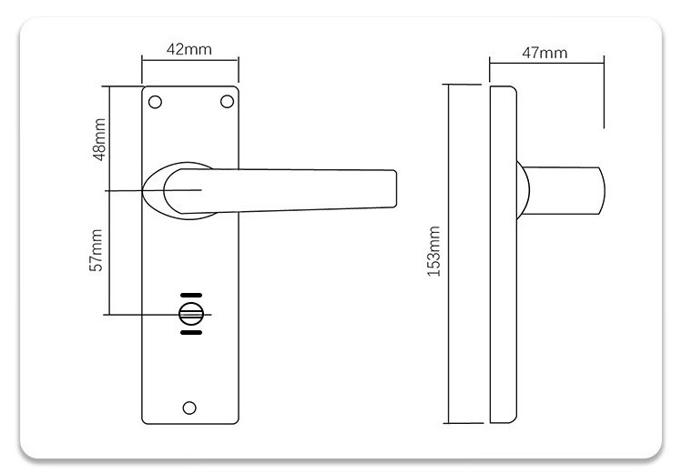 58 mm Zinc Alloy Aluminum 2 Lever Handle Set Key Silvery Exterior Door Sets Bathroom Bedroom 3 Lever Door Handle Lock With Knob