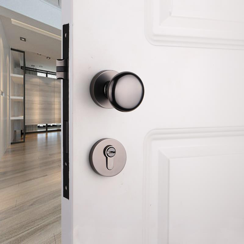 Hot Sale Modern Style Design Bedroom Privacy Interior Door Knob Round Door Handles Rosette Lock Brushed Satin Nickel White Color