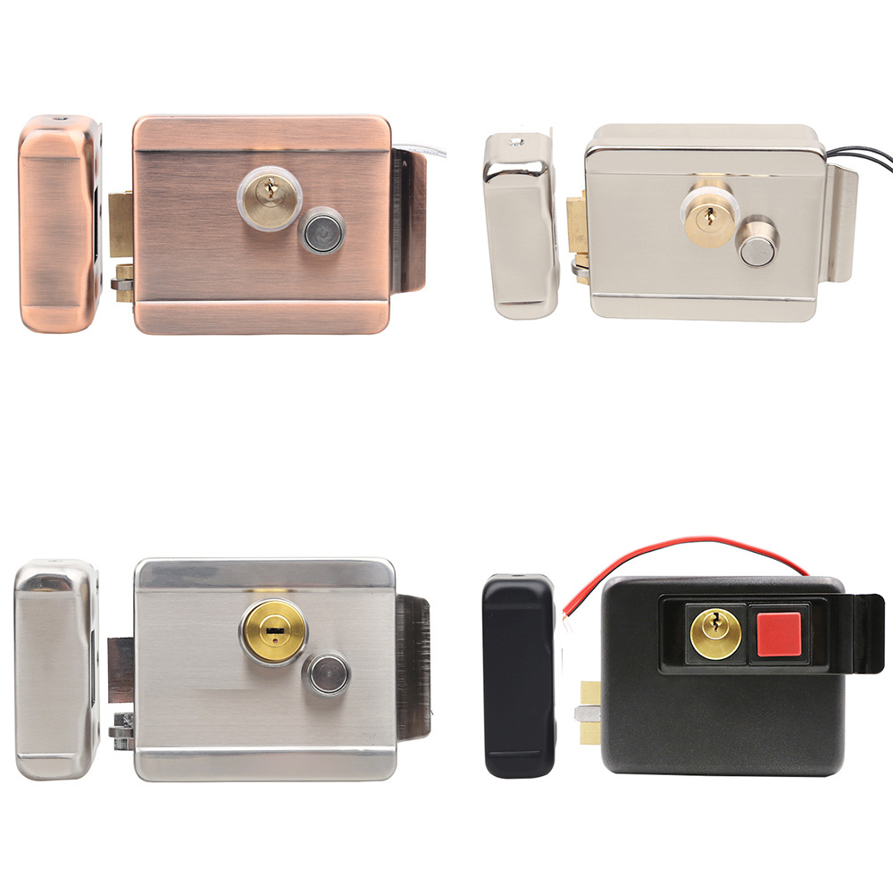 Exterior Gate Middle East Smart Home Electric Rim Lock With Deadbolt Latch Electronic Rim Lock Gate Lock