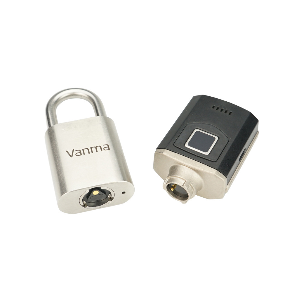 Vanma top security stainless steel padlock with fingerprint electronic key