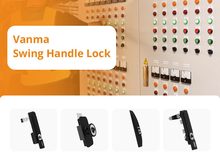 metal cabinet doors lock handle heavy duty network cabinet Data center lock Distribution Room Cabinet Lock