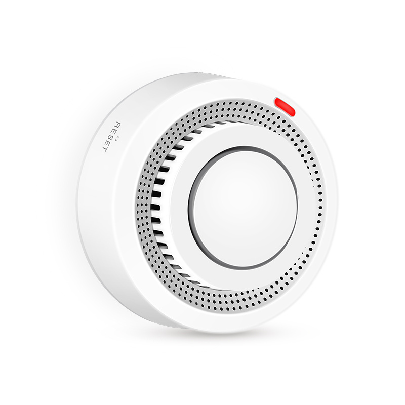 Wireless Tuya Wifi Fire Smoke Alarm Detector 80db Battery Operated Photoelectric Smoke Detector