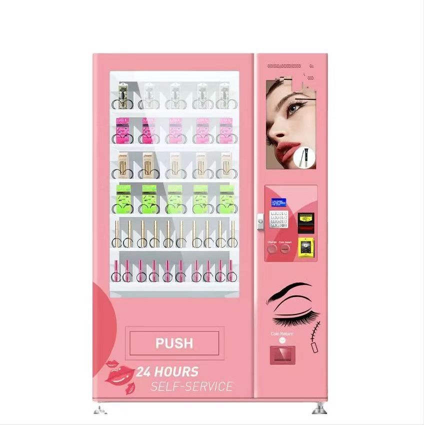 Outdoor shopping mall girls beauty make up booth lashes hair eyelash vending machine hair and lash vending machine for lashes