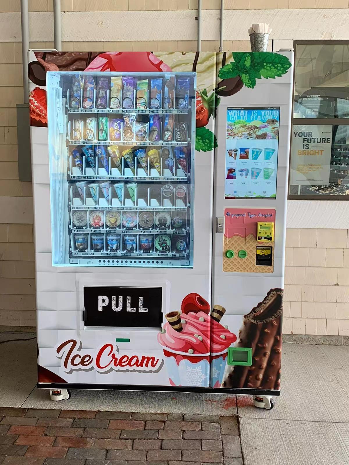 ice cream vending machine for sales Unmanned 24 Hours Self-service Ice Cream Vending Machine Brands With Display