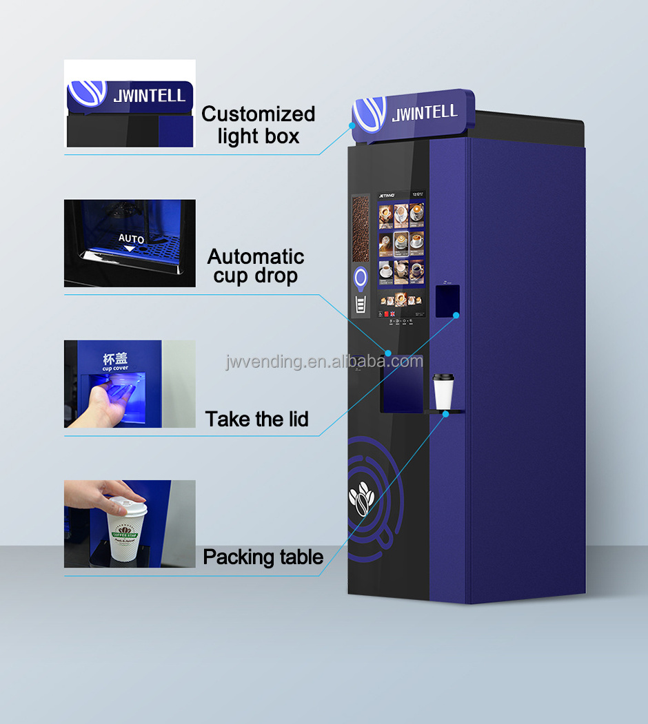 multifunction automatic coffee vending machine touch screen 2022 Coin Operated Instant Tea/Coffee/Coffe/Cafe Vending Machine