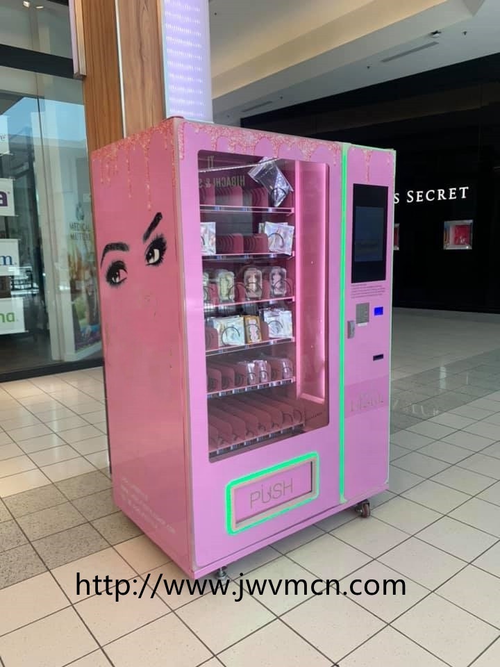 JW customized korean mini hair beauty vending machine pink eyelash hair nail cosmetic small vending machines for false lashes