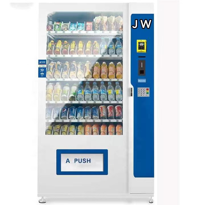 JW Vending Machine Combo Self-selling Food And Beverage Vending Machine 24 hours self service kiosk 22 inch touch screen