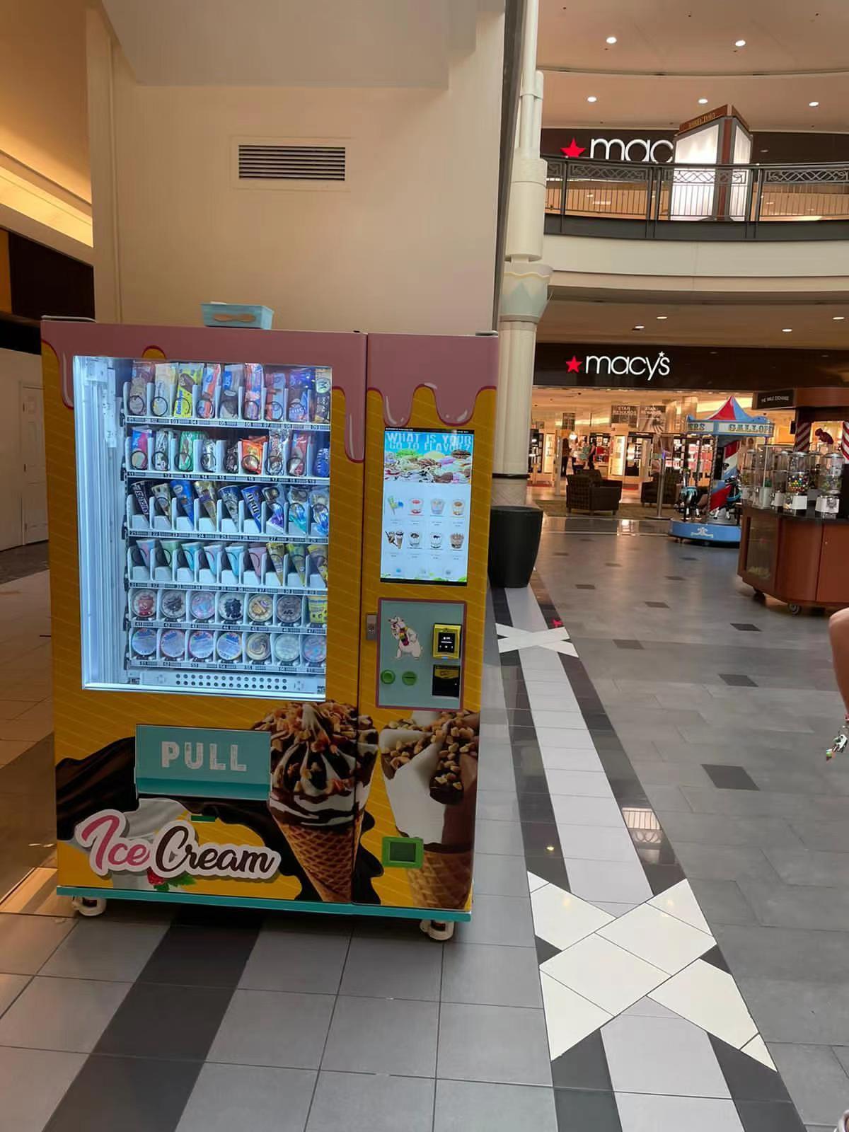 ice cream vending machine for sales Unmanned 24 Hours Self-service Ice Cream Vending Machine Brands With Display