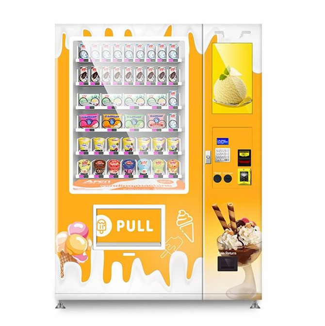 adjustable temperature vending machine for ice-cream/frozen food soda snack candy dispenser cashless customized vending machines