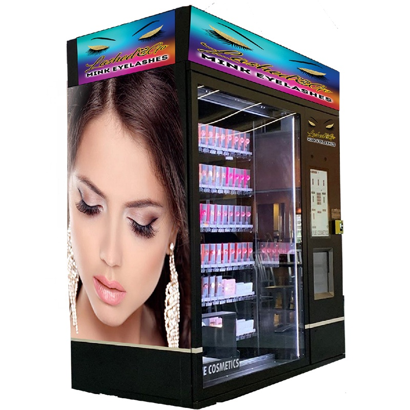 JW customized korean mini hair beauty vending machine pink eyelash hair nail cosmetic small vending machines for false lashes