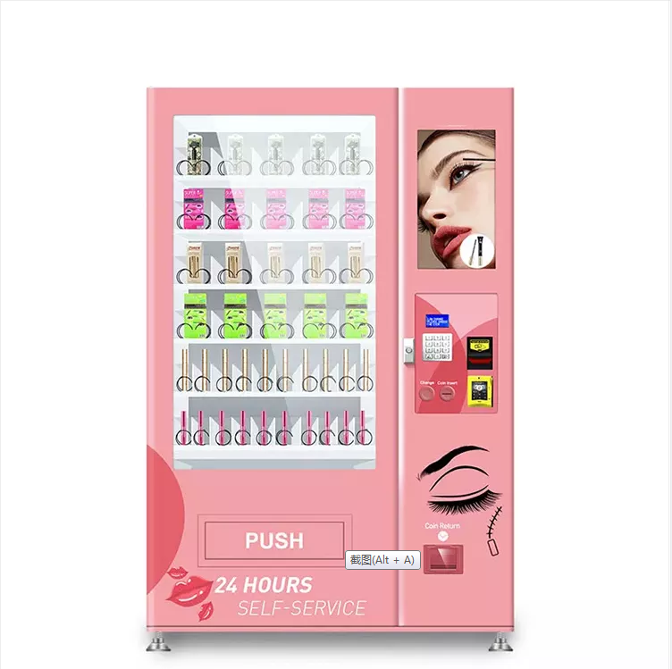 pink mini lash eye lash beauty nail art sticker hat laundry touchscreen vending machine digital automatic small with card reader