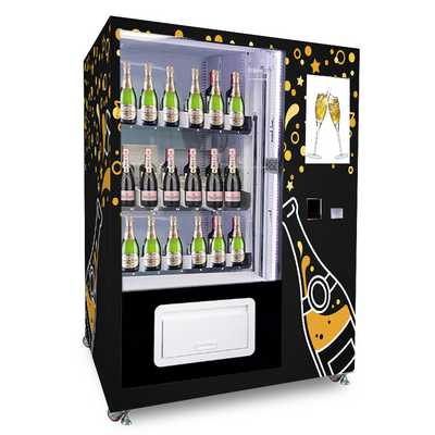 Automatic soup alcohol wine vending machine with 22 inch touch screen Bill Acceptor coin acceptor champagne vending machine