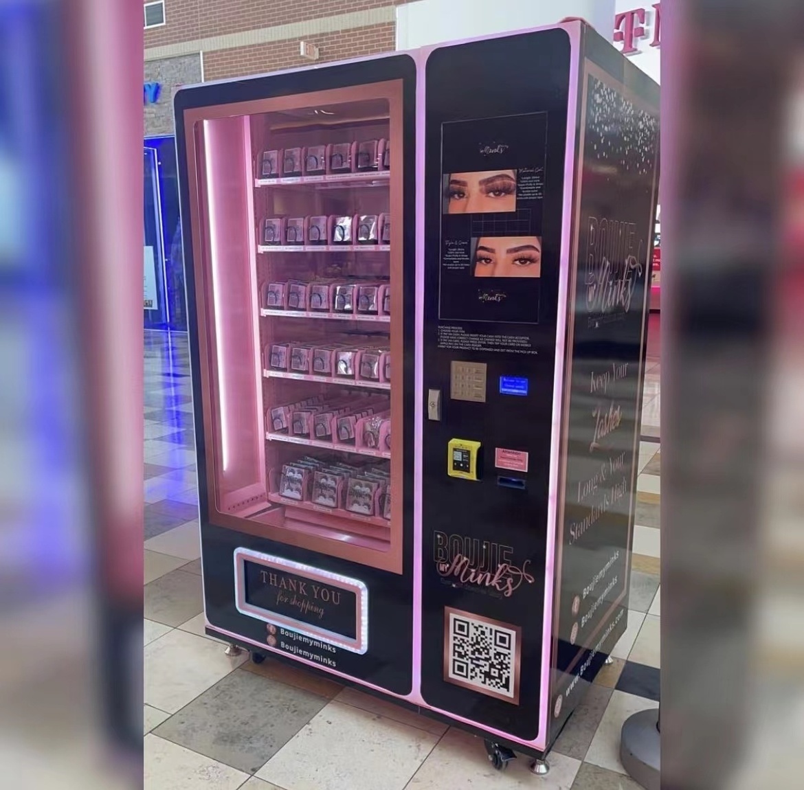 Upgrade version hair eyelash perfume vending machine with card payment Glue bonnets and eyebrow products vending machine