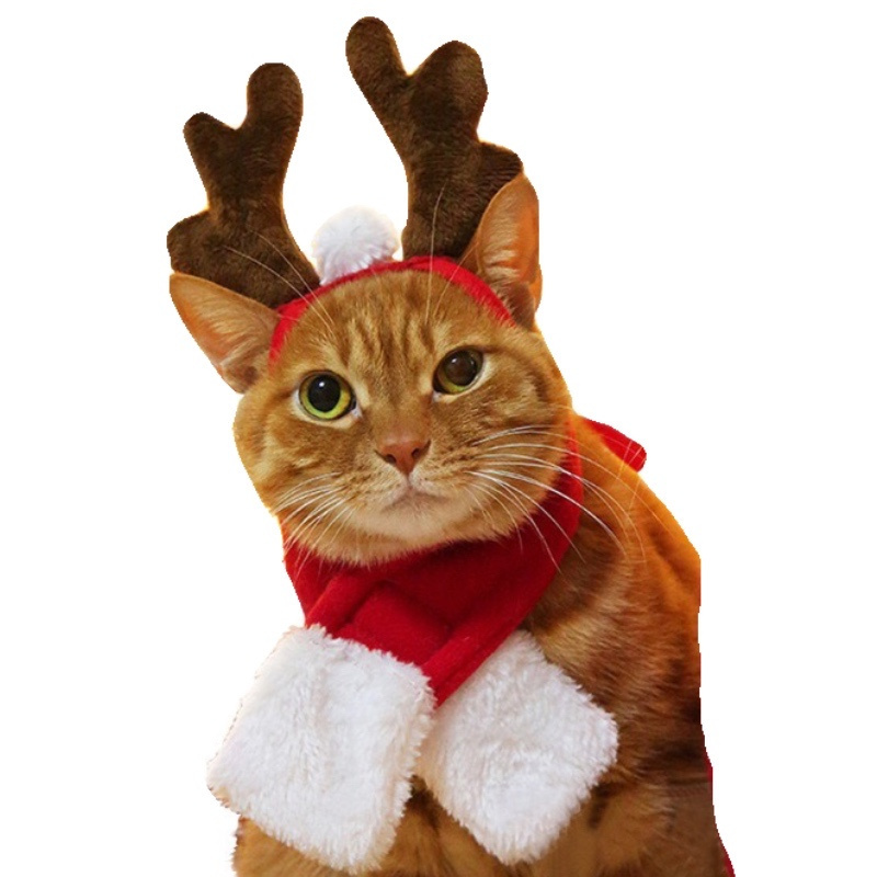 Wholesale Pet Christmas Hat Scarf Winter Cat Dog Puppy Pet Christmas Clothes