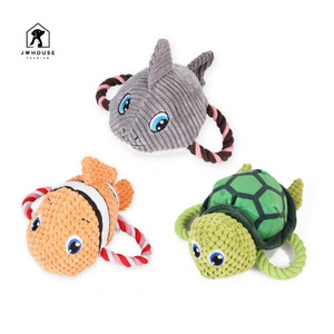 Dog Chew Toy Pet Puppy Squeaky Toy Cute Shark Stuffed Animals Plush Tortoise Squirrel Pet Toys