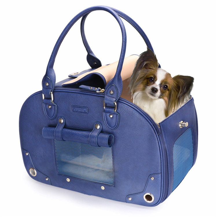 Luxury Pet Dog Carrier Bag PU Leather Cat Travel Carrying Handbag For Outdoor Walk Hiking