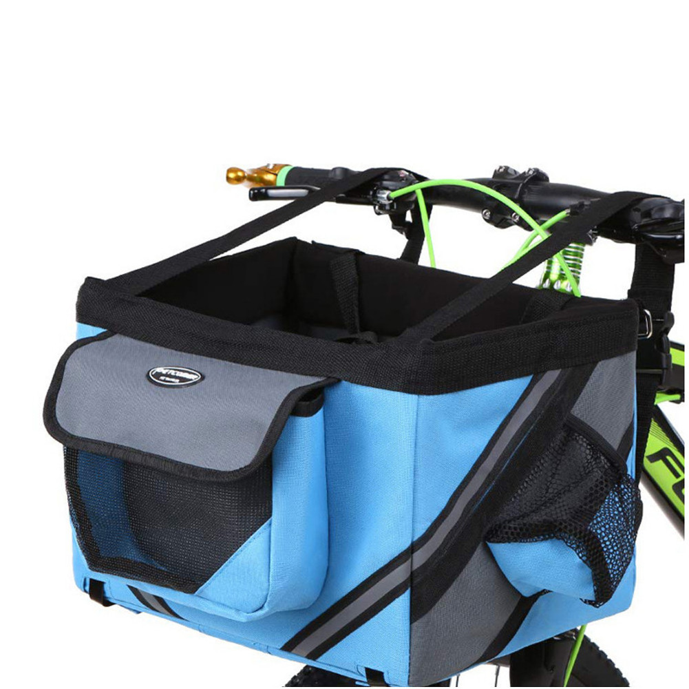 Hot Outdoor Pet Bags Bicycle Dogs Baskets Puppy Cat Car Bike Handlebar Front Basket Small Cat Dog Carrier For Travel