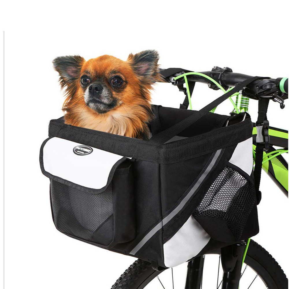 Hot Outdoor Pet Bags Bicycle Dogs Baskets Puppy Cat Car Bike Handlebar Front Basket Small Cat Dog Carrier For Travel