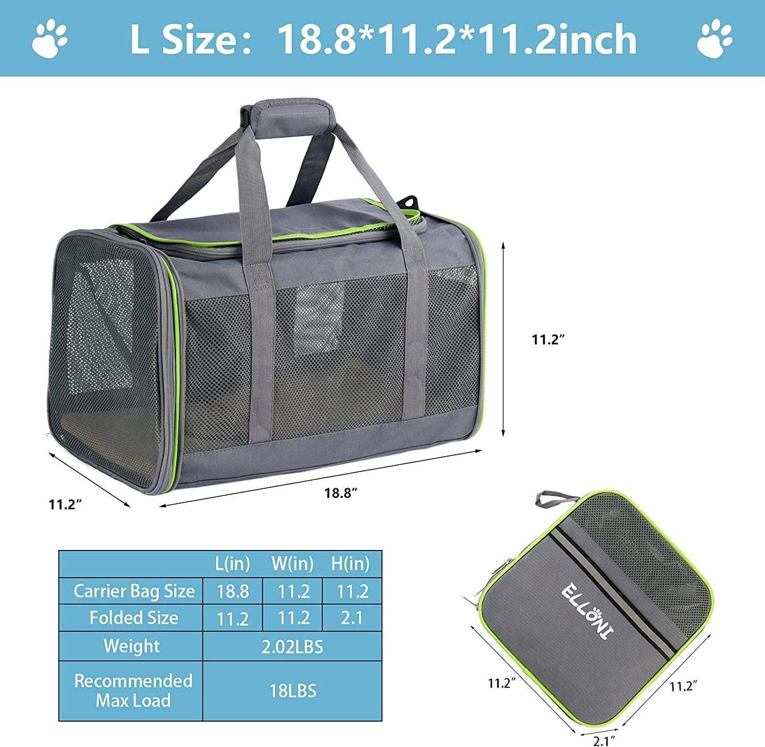 Cat Carriers for Large Cats 20 lbs Soft Sided Pet Carrier Bag Cat Carrier Airline Approved Dog, Collapsible Top Loading pet