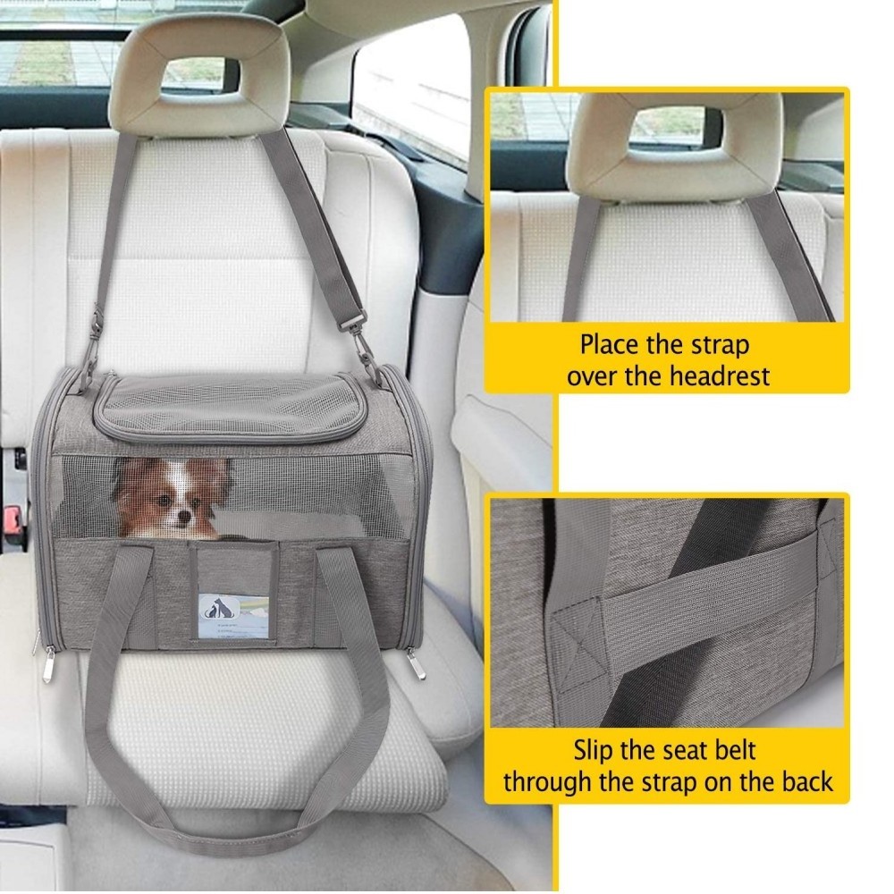 Pet Carrier Airline Approved, Cat Carriers for Soft Dog Carriers for TSA Approved Pet Carrier for Cats Dogs of 15 Lbs/25 Lbs, Pu