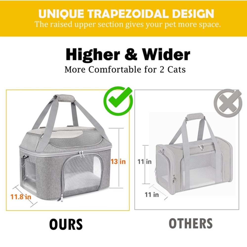 Cat Soft Side Pet Carrier for Collapsible Travel Dog Carrier, TSA Airline Approved Carrier for Large Cats 20 lbs